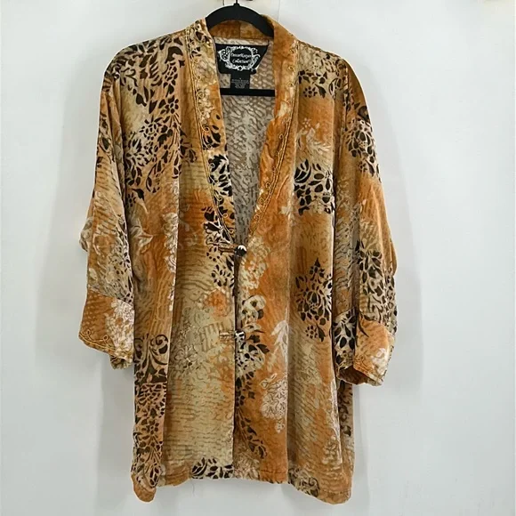 Kirks Folly DreamKeeper Collection Beaded Kimono Jacket Size 1X - Picture 1 of 9